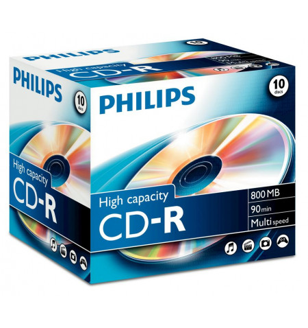 Philips CD-R 90Min 800MB 40x Jewel Case (10 unidades)